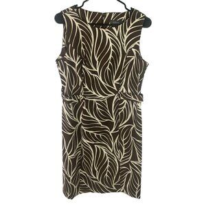 George Me Mark Eisen Womens Brown Dress Size 10 Coffee House Print Sheath New